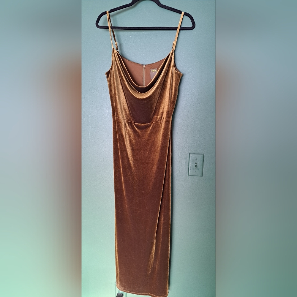 Taylor Velvet Brown Midi Dress